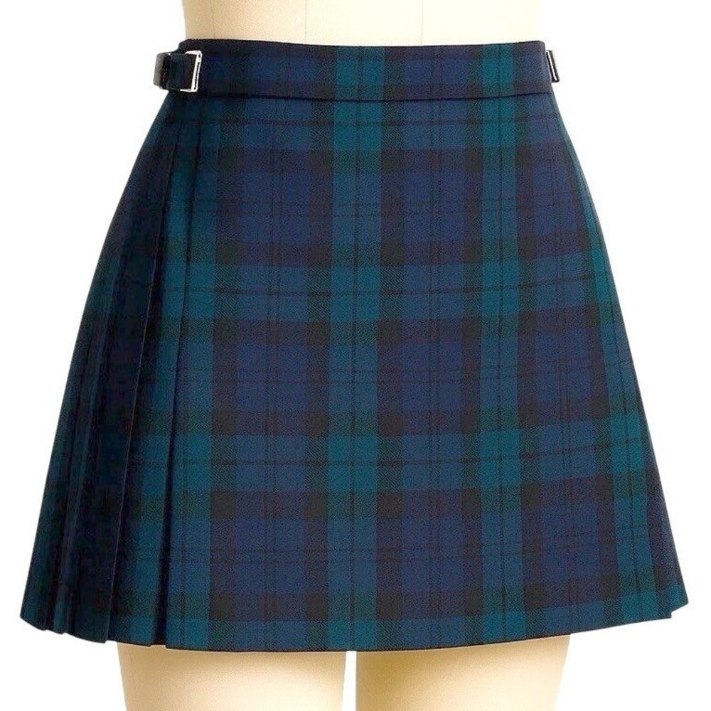 Lochcarron Black Watch Tartan Wool Mini Kilt Skirt 32" Scotland Pleated